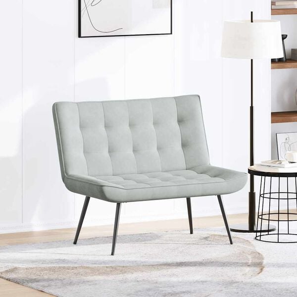 vidaXL Panca Grigio Chiaro 110x74x84 cm in Velluto