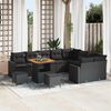 vidaXL Set Divano da Giardino 12 pcs Nero polyrattan