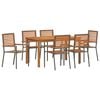 vidaXL Set da Pranzo per Giardino 7 pcs Grigio