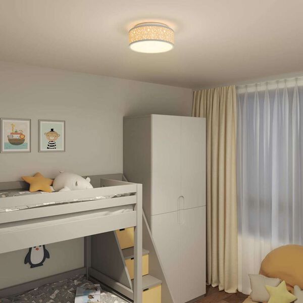 vidaXL Lampada da soffitto Grigio 30 x 30 x 13,5 cm Tessuto