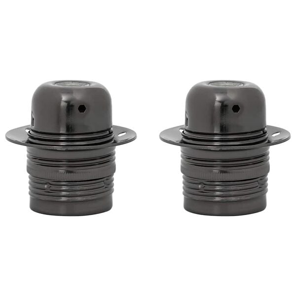 vidaXL Portalampade 2 pz Nero Lucido E27