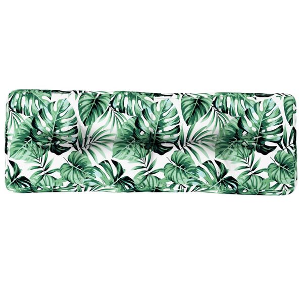 vidaXL Cuscino per Pallet Motivo a Foglie 120x40x12 cm Tessuto