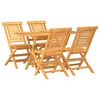 vidaXL Set da Pranzo per Giardino 5 pz in Legno Massello di Teak