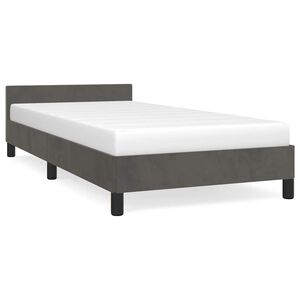 vidaXL Giroletto senza Materasso Grigio Scuro 90x200 cm Velluto