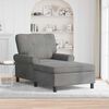vidaXL Chaise Lounge con cuscino Grigio scuro 91 x 157 x 91 cm Velluto