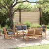 vidaXL Set Divano da Giardino 5 pcs Naturale Legno di teak solido