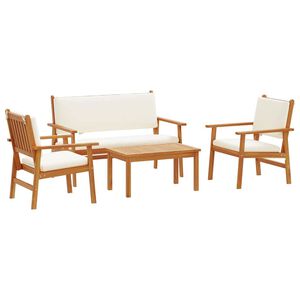 vidaXL Set Divano da Giardino 4 pz 4-Numero di posti Marrone