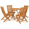 vidaXL Set da Pranzo da Giardino 5 pz in Legno Massello di Teak