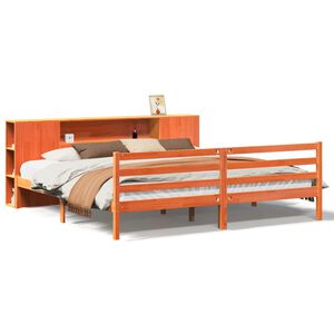 vidaXL Letto Libreria senza Materasso Marrone Cera 180x200 cm in Pino