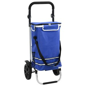 vidaXL Carrello della spesa Blu 36,5 x 46,5 x 100,5 cm Tessuto Oxford