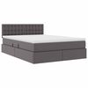 vidaXL Letto con contenitore e LED Grigio 140 x 190 cm Pelle Sintetica