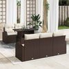 vidaXL Set Divano da Giardino 6 pcs Marrone Rattan in Polipropilene