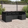 vidaXL Set Divano da Giardino con cuscino 6 pcs Nero Poly Rattan