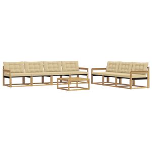vidaXL Set di divani da esterno 8 pz Bianco e Beige