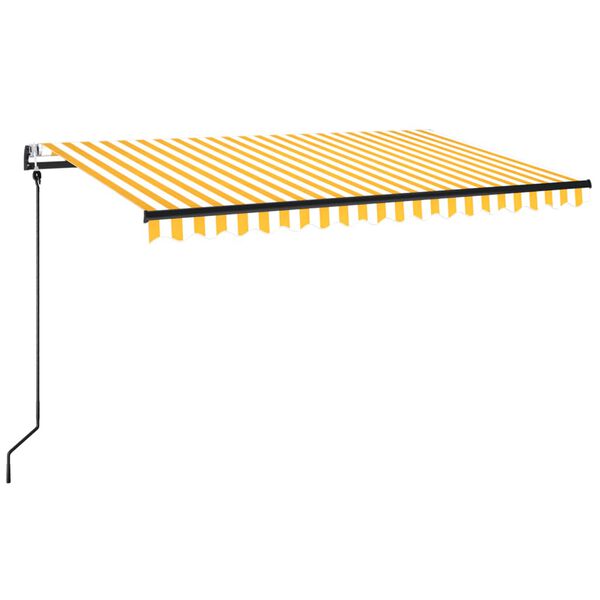 vidaXL Tenda da Sole Retrattile Automatica 450x350 cm Gialla e Bianca
