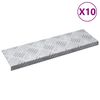 vidaXL Gradini per Scale 10 pz 60 x 18 x 2,5 cm Argento Alluminio