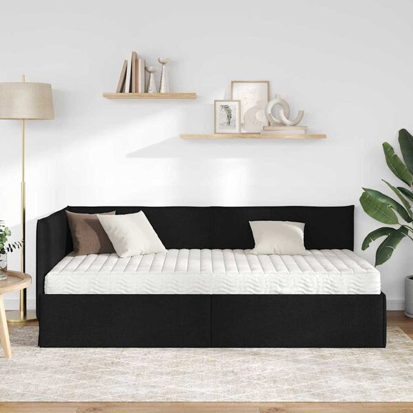 vidaXL Struttura Letto Angolare con Materasso 2 pcs Verde Velluto