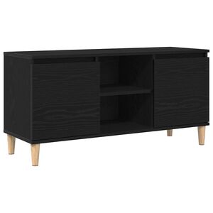 vidaXL Mobile TV Rovere Nero 102 x 35 x 50 cm Legno multistrato