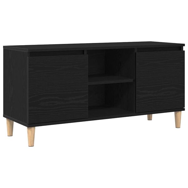 vidaXL Mobile TV Rovere Nero 102 x 35 x 50 cm Legno multistrato