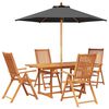 vidaXL Set da pranzo da esterno con ombrellone 6 pz