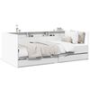 vidaXL Divano Letto con Cassetti senza Materasso Bianco 90x200 cm