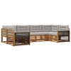 vidaXL Set di divani da esterno 6 pz Naturale e Grigio Chiaro