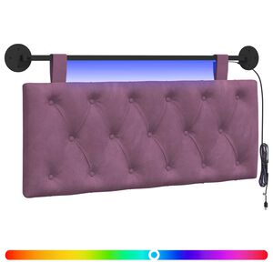 vidaXL Testiera sospesa Con luce LED Viola Velluto