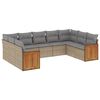 vidaXL Set Divano da Giardino 9 pz con Cuscini Beige in Polyrattan