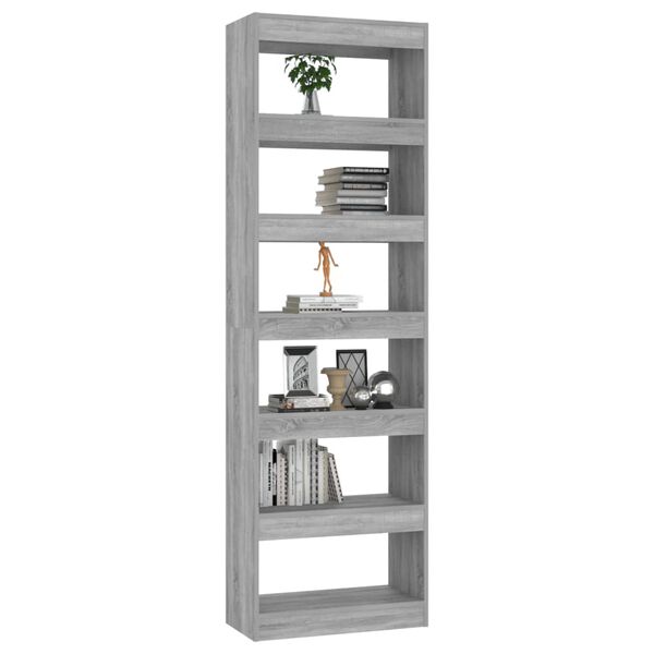 vidaXL Libreria/Divisorio Grigio Sonoma 60x30x198 cm