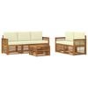 vidaXL Set di divani da esterno 6 pz Naturale e Crema