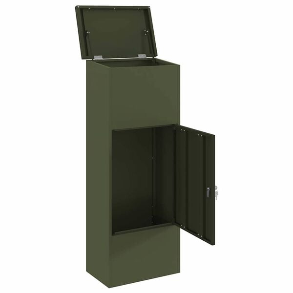 vidaXL Cassetta per pacchi Oliver verde 44,5 x 29 x 110,5 cm Acciaio