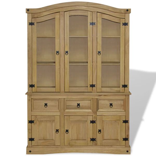 vidaXL Credenza con Vetrina in Pino Messicano Corona Range