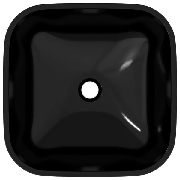 vidaXL Lavandino in Vetro 42x42x14 cm Nero