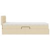 vidaXL Letto con contenitore e LED con led Crema 100 x 200 cm Tessuto
