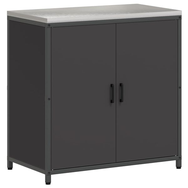 vidaXL Stoccaggio in cucina con porta Nero 60 x 50 x 92 cm Acciaio