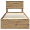 vidaXL Struttura del letto con testiera Rovere artigianale 90 x 190 cm