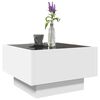 vidaXL Tavolino Salotto con LED Bianco 50x50x30 cm Legno Multistrato
