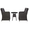 vidaXL Sedie da Giardino 2 pz con Tavolino da T&egrave; in Polyrattan Nero