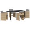vidaXL Set da Pranzo per Giardino 5 pcs Beige polyrattan