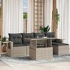 vidaXL Set Divano da Giardino 6pz con Cuscini Grigio Chiaro Polyrattan