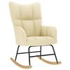 vidaXL Sedia a Dondolo Crema in Tessuto