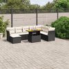 vidaXL Set Divani da Giardino 9 pz con Cuscini Nero in Polyrattan