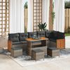 vidaXL Set Divano da Giardino 10 pcs Grigio Grigio scuro polyrattan