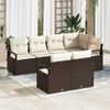 vidaXL Set Divano da Giardino 7 pcs Marrone Poly Rattan