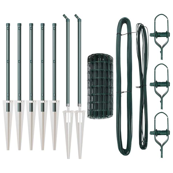 vidaXL Recinzione con Posto Verde 0,4 x 10 m Acciaio e PVC