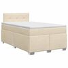 vidaXL Letto box spring con materasso Crema 120 x 200 cm Tessuto