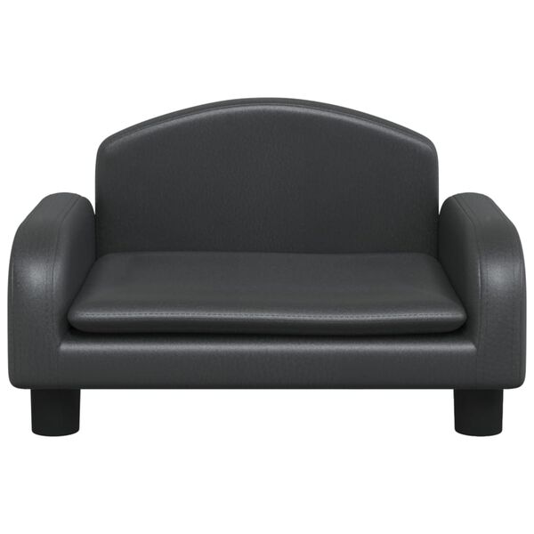 vidaXL Divano per Bambini Nero 50x40x30 cm in Similpelle