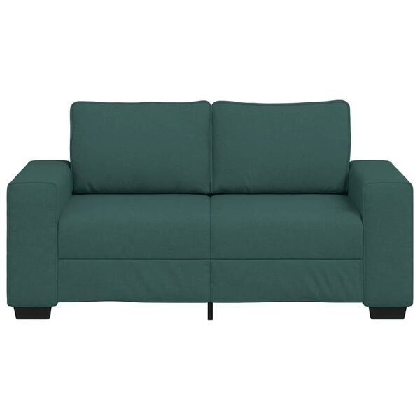 vidaXL Divano a 2 Posti Verde Scuro 160x77x82 cm in Tessuto