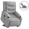 vidaXL Poltrona Reclinante Alzapersona Elettrica Grigio Chiaro Tessuto