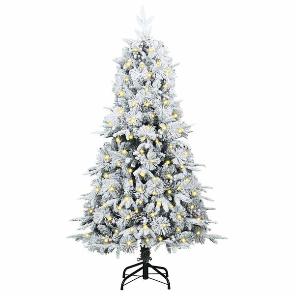 vidaXL Albero di Natale Artificiale con Rami Pieghevoli Bianco 150 cm